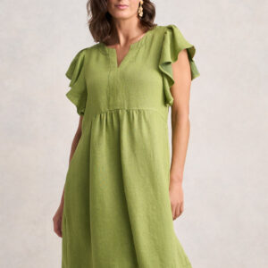Flutter Sleeve Dress - Citrus Cross Dye