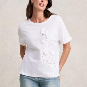 Cotton Appliqu?? T-Shirt - White