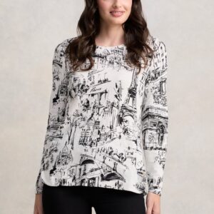 Long Sleeve Organic T-Shirt - Paris Print