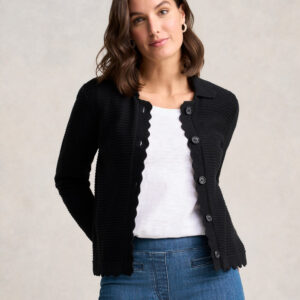 Scallop Detail Cardigan ?C Black