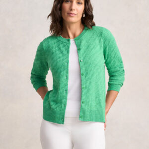 Textured Knit Cardigan ?C Emerald